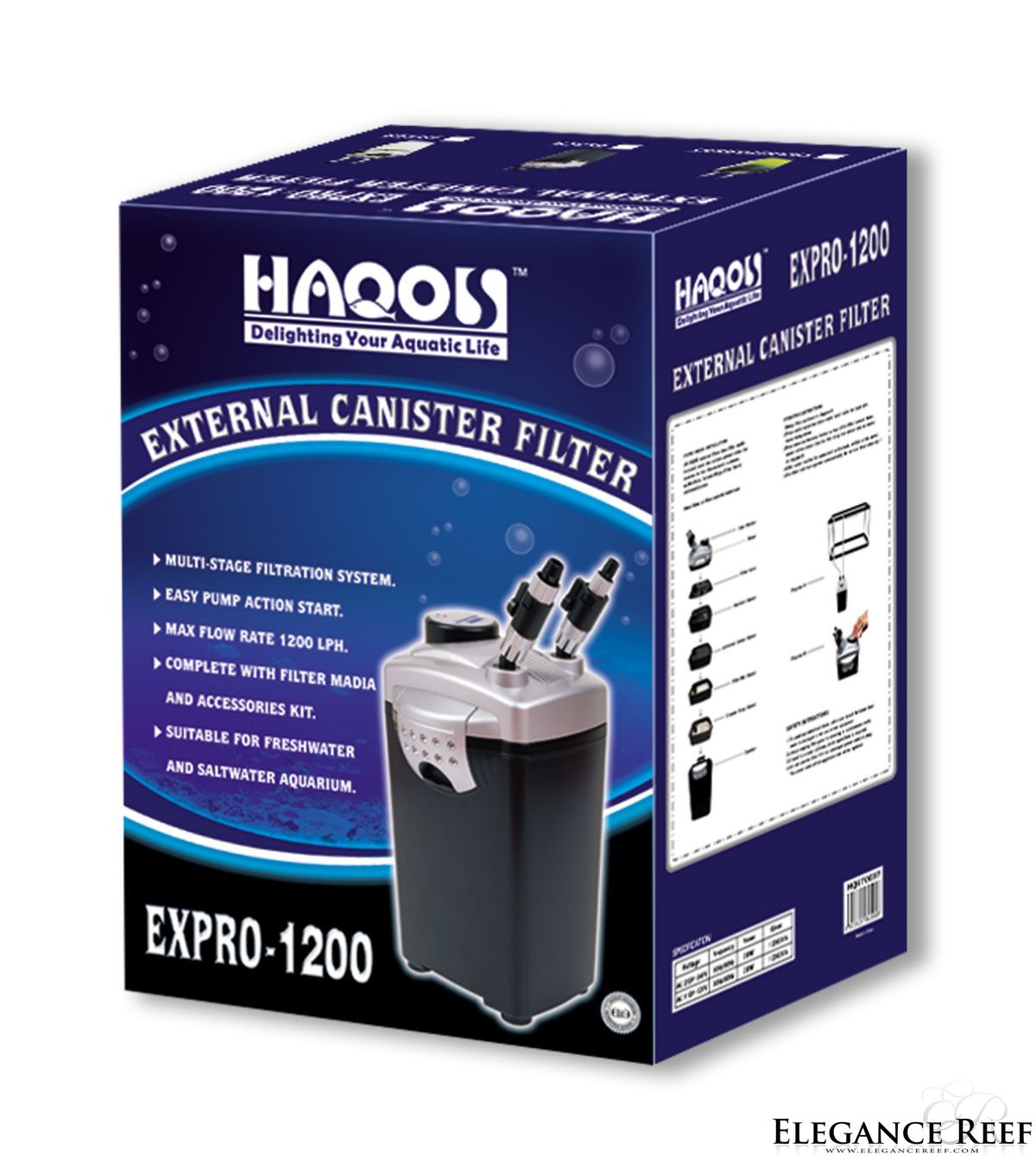 EXPRO1200 Kanister filter Haqos EleganceReef